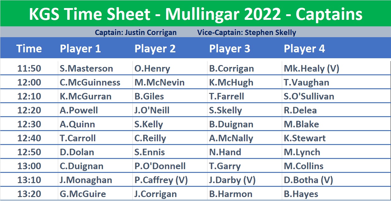 Tee Times for Mullingar
.